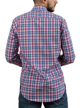 Camisa Klout Madras Rosa para Homem