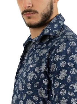 Camisa Klout Paisley Azul Azul Marinho para Homem