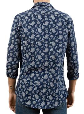 Camisa Klout Paisley Azul Azul Marinho para Homem