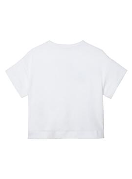 T-Shirt Mayoral Aplique Blue Branco para Menina