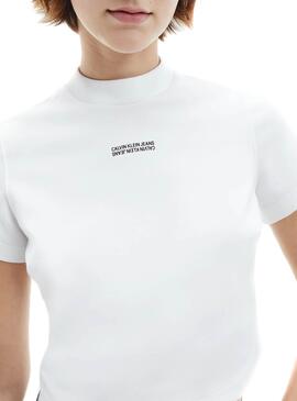 Top Calvin Klein Cropped Milano Branco para Mulher