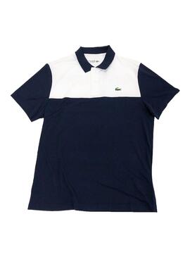 Polo Lacoste Ultra Dry Azul Marinho Branco Homem