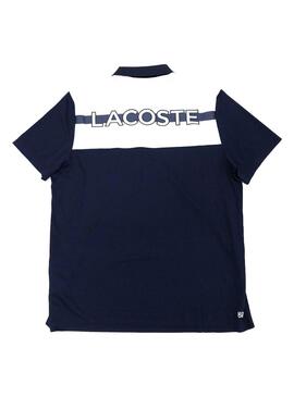 Polo Lacoste Ultra Dry Azul Marinho Branco Homem