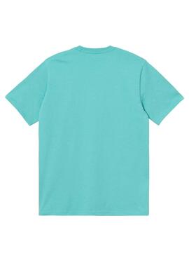 T-Shirt Carhartt Script Azul Claro para Homem