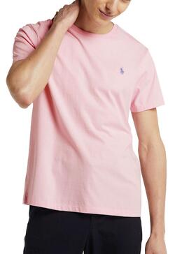 T-Shirt Polo Ralph Lauren Custom Fit Rosa Homem