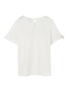 T-Shirt Mayoral Folha Branco para Menina