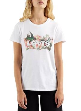 T-Shirt Levis Batwing Tropical Branco para Mulher