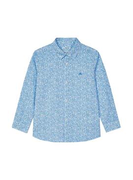 Camisa Mayoral Micro-impressão Azul para Menino
