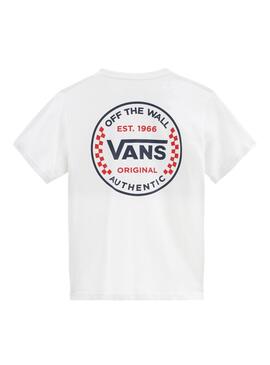 T-Shirt Vans Authentic Checker Branco para Menino