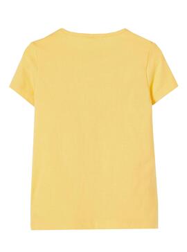 T-Shirt Name It Daruna Amarelo para Menina