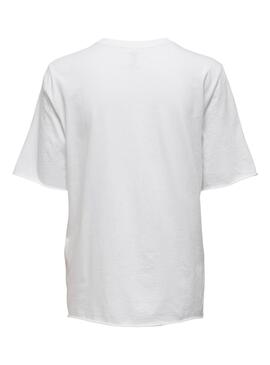 T-Shirt Only Amelia Branco para Mulher