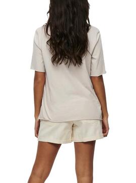 T-Shirt Only Amelia Beige para Mulher