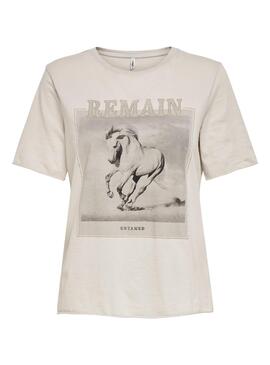 T-Shirt Only Amelia Beige para Mulher