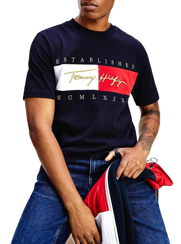 Camiseta T-shirt Tommy Hilfiger Flag Logo Branca