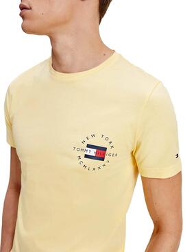 T-Shirt Tommy Hilfiger Circle Amarelo Homem