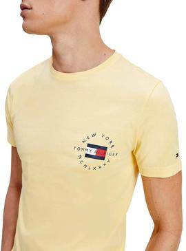 T-Shirt Tommy Hilfiger Circle Amarelo Homem