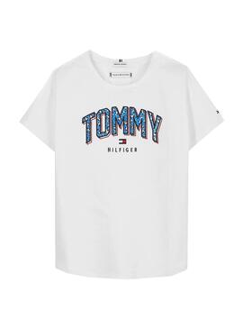 T-Shirt Tommy Hilfiger Satin Branco para Menina