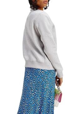 Sweat Tommy Jeans Timeless Flag Cinza Mulher