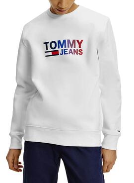 Sweat Tommy Jeans Ombre Corp Branco Homem