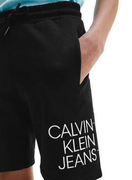 Bermuda Calvin Klein Hybrid Logo Preto para Menino