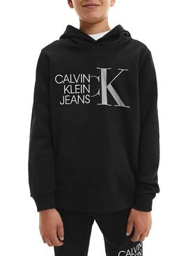 Sweat Calvin Klein Hybrid Logo Preto para Menino