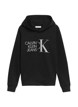 Sweat Calvin Klein Hybrid Logo Preto para Menino