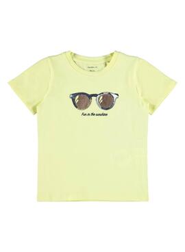 T-Shirt Name It Fisummer Amarelo para Menina