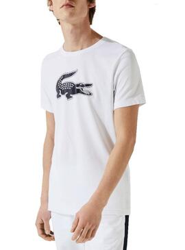 T-Shirt Lacoste Logo 3D Branco para Homem