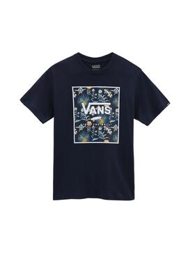 T-Shirt Vans Print Box Azul Azul Marinho para Menino