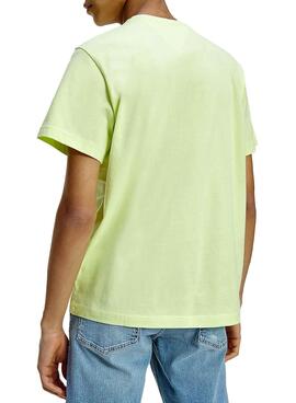 T-Shirt Tommy Jeans Corp Logo Verde para Homem