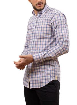 Camisa Klout Madras Branco para Homem