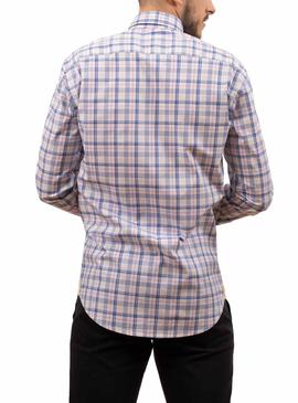 Camisa Klout Madras Branco para Homem