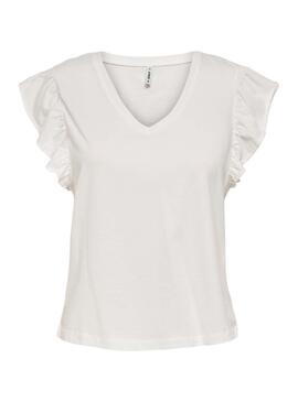 T-Shirt Only Lucilla Life Branco para Mulher