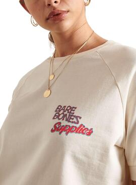 T-Shirt Superdry Workwear Branco para Mulher