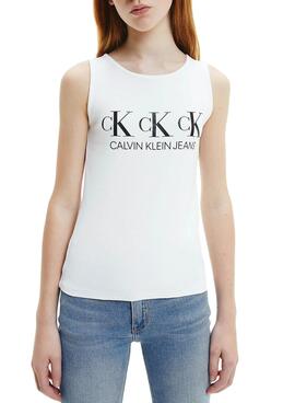 T-Shirt Calvin Klein Repeat Branco para Menina