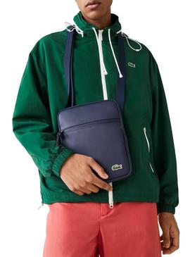 Bolsa Lacoste Flat Crossover Azul Marinho para Homem