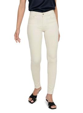 Jeans Only Blush Life Beige para Mulher