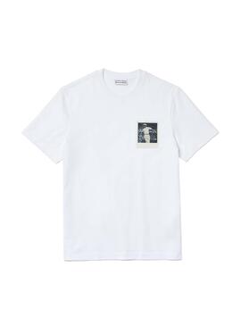 T-Shirt Lacoste x Polaroid Branco para Homem