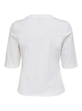 T-Shirt Only Theo Life Branco para Mulher