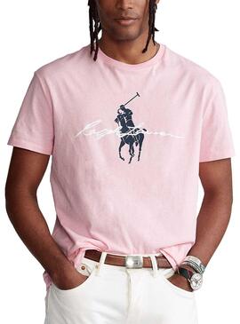 T-Shirt Polo Ralph Lauren Rosa para Homem