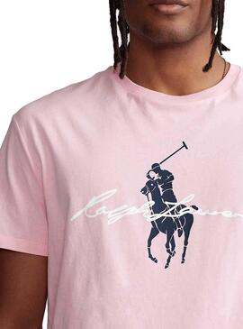 T-Shirt Polo Ralph Lauren Rosa para Homem