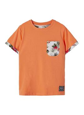 T-Shirt Name It Fangem Orange para Menino