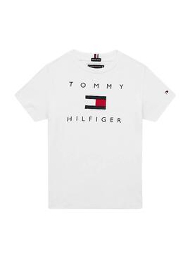 T-Shirt Tommy Hilfiger Logo Branco para Menino