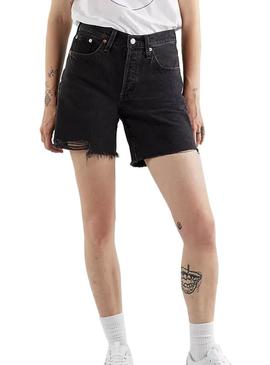 Bermuda Levis 501 Mid Preto para Mulher