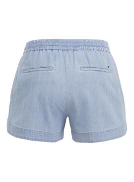 Short Tommy Jeans Chambray Azul Mulher