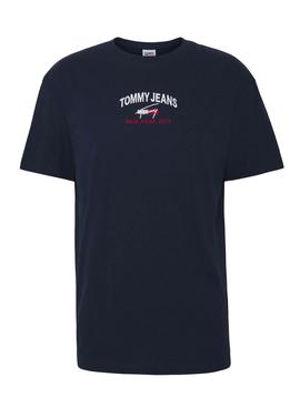 T-Shirt Tommy Jeans Timeless Azul Marinho para Homem