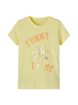 T-Shirt Name It Fefa Amarelo para Menina