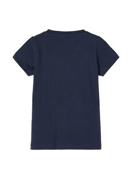 T-Shirt Name It Hafun Azul Marinho para Menina
