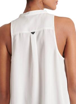 Camisa Superdry Tencel Branco para Mulher