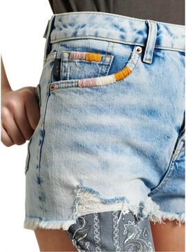 Short Superdry Skinny Hot Denim para Mulher